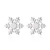 Ins Pendientes Estilo Frío Coreano Pendientes Elegantes de Navidad Pendientes de Copo de Nieve de Acero Inoxidable Pendientes Chapados en Oro