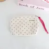 Monedero de lunares estilo coreano Ins, Bolsa pequeña portátil con cordón, Bolsa de almacenamiento multifuncional, Bolso de mano exquisito de alto valor para mujer