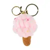 Llavero Creativo de Peluche Colorido de Helado para Mujer, Lindo Dibujo Animado, Conos de Simulación, Colgante para Bolso de Pareja, Regalo Pequeño