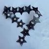 Estilo Europeu e Americano Retrô Y2K Milenar Spice Girl Yabi Estrela Ocidental Jeans Punk Decoração de Rua Selo Largo Estrela de Cinco Pontas