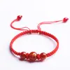 Pulsera de cuerda roja del zodiaco ágata rojo natural pulsera de cuentas de la suerte para hombres y mujeres estilo igual que Putuo Mountain TikTok