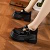 Mocasines de Suela Gruesa para Mujer Nueva Moda Primavera y Verano 2026 Zapatos de Plataforma Versátiles Estilo Británico Zapatos para Mujer con Puntera Ancha que Aumentan la Altura