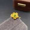 Anel de Peridoto Natural Transfronteiriço Acessórios Femininos Nicho Alta Qualidade Joias de Prata 925 5*5 Moda Fábrica Venda Direta