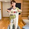Pijama Infantil Peça Única Verão Fino Confortável Roupas de Ar Condicionado para Meninos Bebê Peça Única Duas Peças Desenho Animado Roupas de Casa Roupa Externa