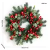 Corona de Navidad de 50 cm Decoraciones Navideñas Enredadera de Navidad de 2.7 m Decoración de Puerta Colgante de Puerta Colgante de Pared Círculo de Navidad de 60 cm