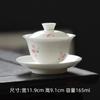 Cuenco grande de porcelana blanca para té, pintado a mano, con tres colores bajo cubierta Mi Yan, juego de té de Kung Fu, no caliente