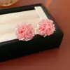 Aretes Redondos de Flor de Cúmulo de Perlas de Arroz Aguja de Plata Moda Versátil para Viajar Pendientes Retro Pendientes Simples de Lujo Ligero para Mujer
