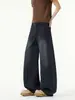 Calças de lyocell de perna larga para o verão, jeans Tencel soltos para homens, calças compridas vintage, calças finas da moda estilo americano