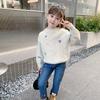 Suéter Cálido para Niñas Primavera Otoño e Invierno Nueva Llegada Estilo Coreano Suelto Cuello Redondo Tejido Suéter Combinable Casual Jersey