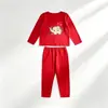 Conjunto de capa base DeRong para otoño e invierno para niños, cómodo y versátil, camiseta de manga larga sin costuras y pantalones largos, ropa de estar para niñas, top y pantalones de otoño