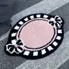 Tapete de Imitação de Caxemira com Laço Rosa Cobertor de Cabeceira para Quarto Roupeiro Sala de Estar Tapete Decorativo para Chão Tapete Absorvente para Pés de Banheiro