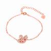 Elegante e Versátil Prata Fashionável Branco Banhado a Ouro Rosa Ouro Anel Pulseira Cisne Doce Pulseira Cisne Presente