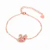Kalemie Elegante Joker Prata Moda Platina Ouro Rosa Pulseira Cisne Pulseira Doce Pulseira Cisne Presente