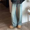 Conjunto de Roupa para Meninas Primavera e Outono 2025 Novo Moda Outono para Crianças de Tamanho Médio e Grande Colete de Couro Casual Coreano Calça de Perna Larga Conjunto de Três Peças