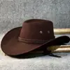 Chapéu de Cowboy Ocidental de Cor Sólida para Homens e Mulheres, Viagem de Primavera e Verão, Montanhismo, Proteção Solar, Chapéu de Sol, Chapéu de Jazz de Aba Larga para Campo, Transfronteiriço