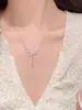 Colar de Espiga de Trigo em Aço Titânio Não Desbota para Mulheres, Presente de Luxo Leve de Nicho para Melhor Amiga ou Presente de Aniversário Feminino