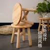 Taburete Redondo Pequeño en Liquidación, Mesa de Café para Sala de Estar, Taburete Bajo para Adultos, Taburete Pequeño para Niños, Taburete de Madera para el Hogar