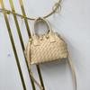 Directo de Fábrica Casete Bolso de Mano de Cuero para Mujer Bolso Tejido Ladrillo Casual Hombro Cruzado Bolso Bowling
