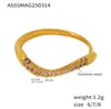 Anillo Apilable de Oro de 18k Chapado en Color con Fila de Circonitas tipo Diamante, Anillo para Dedo de Acero de Titanio, Joyería para Mujer