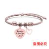 Pulsera europea y americana transfronteriza de acero inoxidable hueso de serpiente Pulsera Día de la Madre corazón oblicuo regalo festivo grabado pulsera de acero de titanio al por mayor