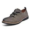 Sapatos Masculinos de Tamanho Grande Estilo Workwear Retrô Americano com Biqueira Larga e Forma Larga, de Cano Baixo com Cadarço, Estilo Britânico, Casuais de Negócios em Couro