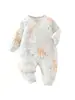 Mameluco para bebé, acolchado de 40 g, para otoño e invierno, 10A antibacteriano, mameluco estilo mariposa para recién nacido, ropa cálida para bebé, traje para gatear