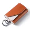 Nuevo Monedero para Llaves de Cuero Texturizado de Moda con Bloques de Color de Amazon, Mini Monedero Portátil de Estilo Japonés para el Hogar