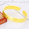 Pulsera Abierta Retro Brillante de 10 mm para Mujer Chapada en Oro Dragón y Fénix Palabra de Bendición Cara Ancha Pulsera de Cobre para Mujer