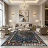 Alfombra de imitación cachemir estilo persa, lavable, resistente a la suciedad, fácil de mantener, alfombrilla antideslizante para el suelo, cobertura completa de área grande, alfombrilla para mesa de café, transfronterizo