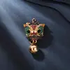 Broche Peônia Esmaltado Estilo Chinês Retro Feminino de Alta Qualidade para Hanfu Cheongsam Acessórios Exquisitos Alfinete Elegante