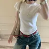 Camiseta Básica de Manga Corta Cuello Redondo Color Sólido Ajuste Delgado Hombro Normal 40 Piezas Algodón Puro 210g 92% Algodón/8% Spandex Blanco y Negro Camiseta Base