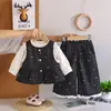 Conjunto de Ropa de Otoño para Niñas 2026 Nuevo Elegante Primavera/Otoño Infantil Moda Bebé Niña Estilo Pequeña Coco Chaleco Conjunto de Tres Piezas