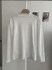KEKEZOON Camiseta de Manga Larga Básica de Color Sólido con Cuello Alto Pequeño, Hombro Normal, Adelgazante, Capa Interior, Camiseta Superior, Foto Real 8803