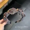 Diadema con Dientes Estampado de Leopardo y Pedrería 2026 con Diseño de Corona Alta, de Alta Gama, Elegante, a la Moda y Accesorio para el Cabello Esponjoso
