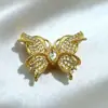 Pulsera con Abalorio Separador de Mariposa Chapada en Oro Real de 18 Quilates con Circonita Micro-Pavimentada Pulsera Collar Accesorios de Perla de Cristal Accesorios DIY Fábrica