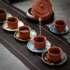 Atacado do Fabricante Porta-copos Esmaltados Cloisonné para Xícara de Chá Kung Fu, Porta-copos para Cerimônia do Chá, Tapetes de Chá de Cobre Esmaltado, Almofadas de Isolamento Térmico, Acessórios