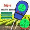 Display Digital detector de solo três em um multifuncional valor de pH umidade temperatura do solo jardinagem plantio higrômetro