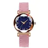Venta caliente de AliExpress estilo coreano simple moda casual cinturón para mujer TikTok Reloj Cielo Estrellado Romano