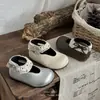 Zapatos Mary Jane Estilo Minimalista Francés para Niñas, Puntera Redonda, Estilo Princesa, Suela de Goma Antideslizante con Velcro, Primavera/Verano, Puntera Cuadrada