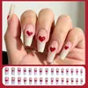 Unhas mecânicas transfronteiriças, conjunto de 30 peças de unhas vestíveis, formato amêndoa, transparentes, estilo francês, com laços, estilo europeu e americano, unhas longas esculpidas