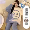 Pijama nuevo estilo 2026 con sujetador incorporado, para mujer, de manga larga, pierna larga, jersey de primavera/otoño, bonito conjunto de ropa de estar de dibujos animados