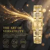El Set de Relojes con Incrustaciones de Diamantes Dorados Más Vendido de Medio Oriente, Europa y América, Reloj para Mujer + Múltiples Cajas de Regalo de Joyería, Disponible en Stock para Suministro Directo