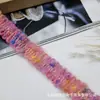 Cinta de Mohair Floral Pequeña con Puntos de Colores, Adorno de Flecos Ondulados con Hilo Dorado, Encaje Decorativo para Cuellos y Puños de Ropa