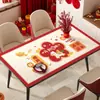 Mantel individual para mesa de Año Nuevo Impermeable a Prueba de Aceite Lavable Resistente al Calor Mantel 2026 Modelo Nuevo Lujo Ligero Gama Alta Rojo Mantel para Mesa de Café