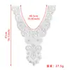 Tecido applique de gola bordada com miçangas branca para computador em estoque para roupas, decoração de vestido de noiva, acessórios de applique para gola frontal