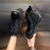 Botas Martin de Piel para Mujer 2025 Nuevas Populares Botas de Moda Retro Atractivas Botas Cortas para Mujer Suela Gruesa Estilo Británico Botas de Motocicleta