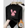 Estilo Nuevo Otoño e Invierno para Niñas Cuello Medio Alto Ropa Cálida Casual para Niños Grandes y Medianos Camisa Térmica de Polar Cepillado para Niños de Moda