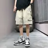 Shorts de Ferramenta Masculino Verão Estilo Americano Marca Tendência Solto Reta Calça Esportiva Seda de Gelo Secagem Rápida Casual Calça de Basquete