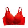 Ropa Interior Nueva para Mujer Pecho Pequeño Reunido Llamativo Pecho Grande Ropa Interior Ajustable Anti-caída Encaje Sujetador Sexy Sin Aros