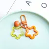 Pingente de chaveiro de pentagrama duplo criativo em estoque com sinos coloridos, acessórios para decoração de bolsa feminina DIY artesanal